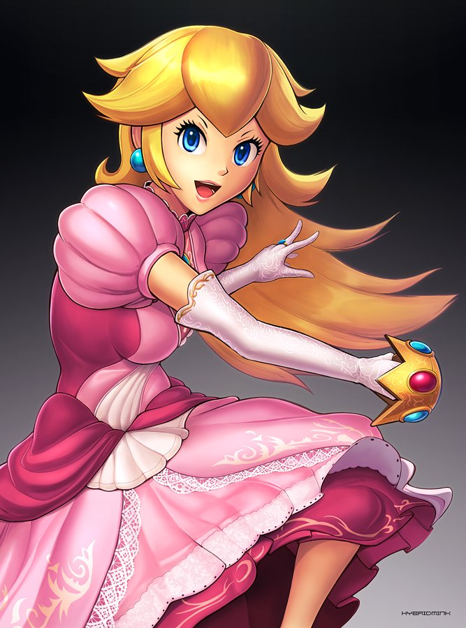princess peach (mario and 1 more) drawn by hybridmink