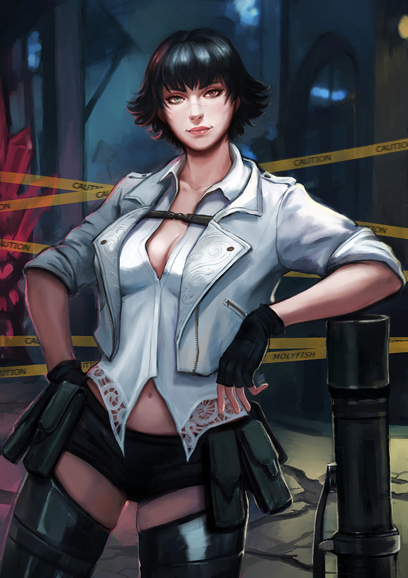 lady (devil may cry and 1 more) drawn by molyfish