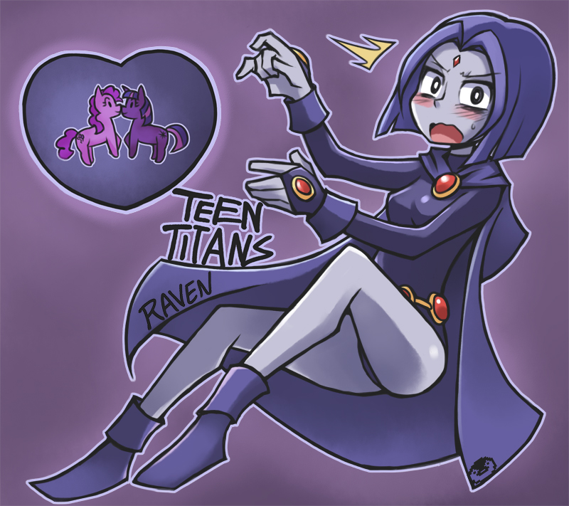 raven, twilight sparkle, pinkie pie, and tara strong (dc comics and 4 more) drawn by vincent_(hiyakuen)