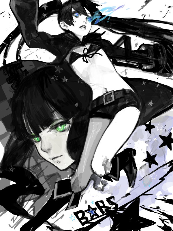 black rock shooter and dead master (black rock shooter) drawn by nishihara_isao