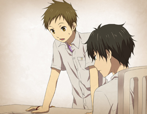 oreki houtarou and fukube satoshi (hyouka) drawn by rito453