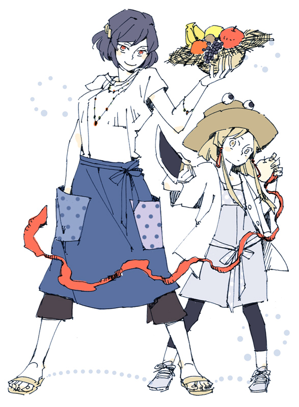 moriya suwako and yasaka kanako (touhou) drawn by asahi_(uwa)
