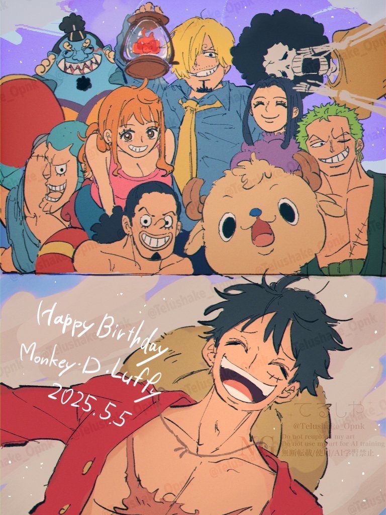 nami, monkey d. luffy, nico robin, roronoa zoro, sanji, and 5 more (one piece) drawn by telushake_opnk