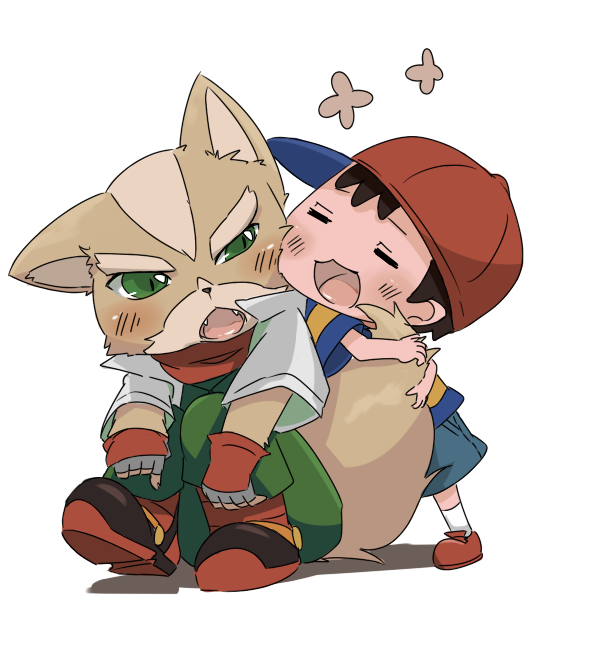 ness and fox mccloud (super smash bros. and 3 more) drawn by bunsuke