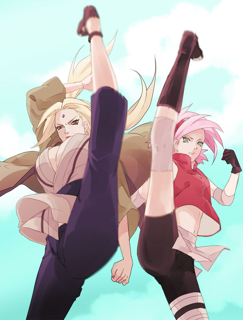 haruno sakura and tsunade (naruto and 1 more) drawn by m0_ko