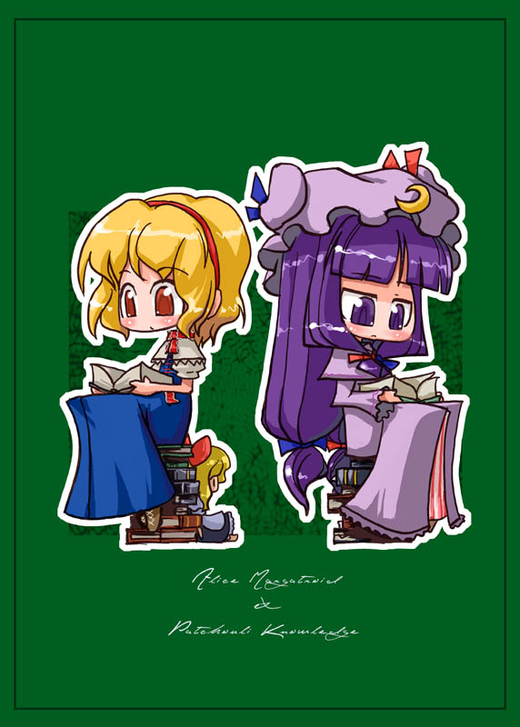 alice margatroid, patchouli knowledge, and shanghai doll (touhou) drawn by tao_(kadoya)