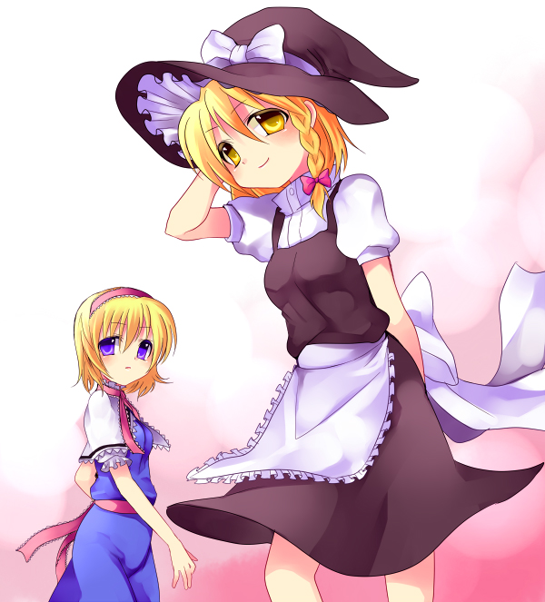 kirisame marisa and alice margatroid (touhou) drawn by subaru_(yachika)