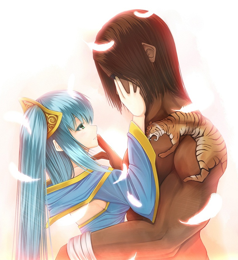sona and lee sin (league of legends) drawn by oldlim