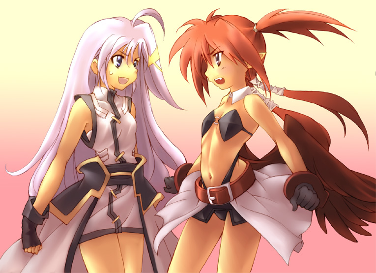 reinforce zwei and agito (lyrical nanoha and 1 more) drawn by kouno_hikaru