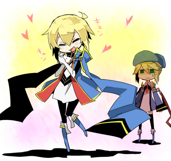 noel vermillion and jin kisaragi (blazblue) drawn by rate_(aok1)