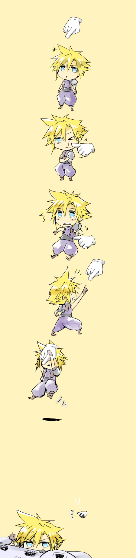 cloud strife (final fantasy and 1 more) drawn by meru