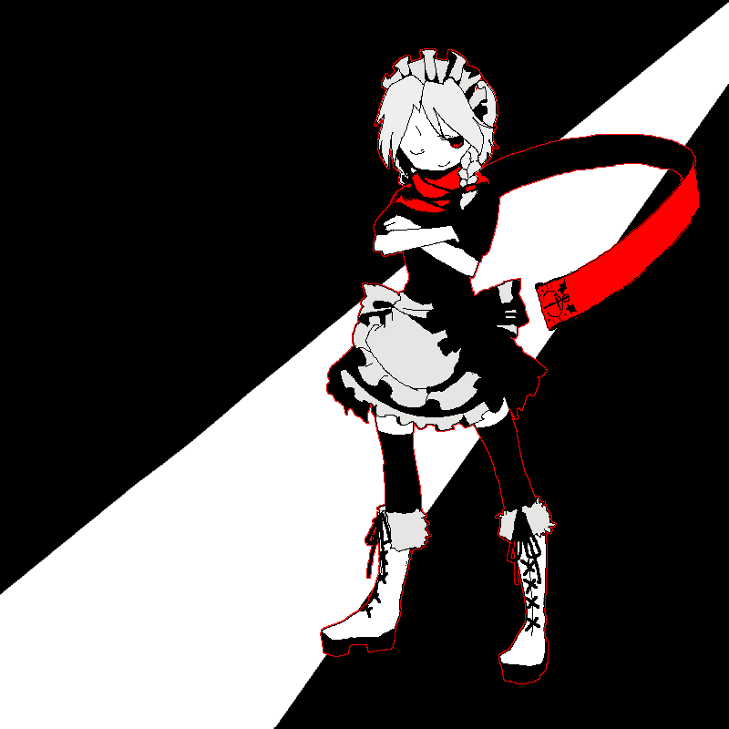 izayoi sakuya (touhou) drawn by ritsu_(roboroboro)