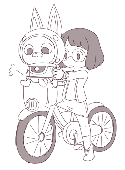 usapyon and misora inaho (youkai watch) drawn by nollety
