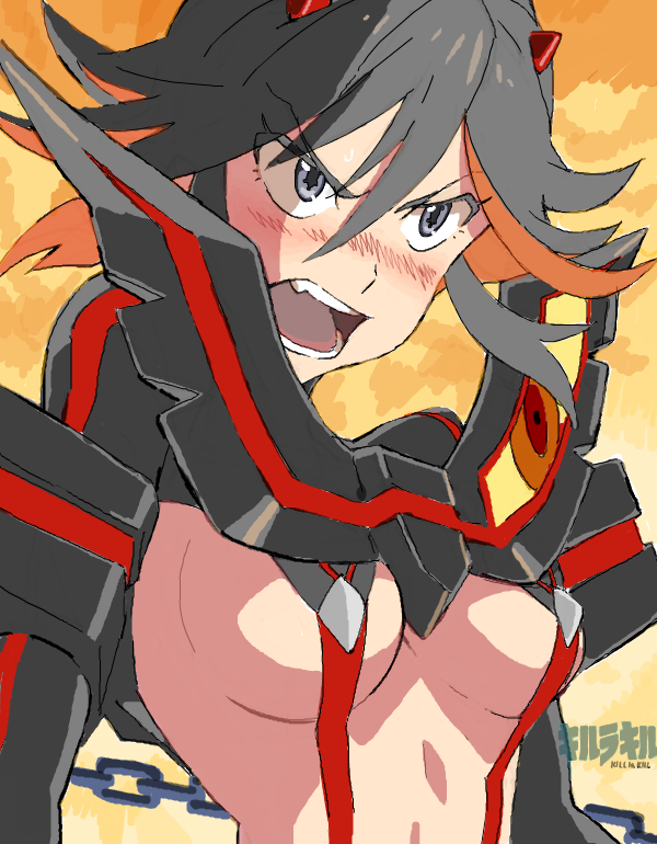 matoi ryuuko and senketsu (kill la kill) drawn by baariya