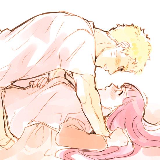 uzumaki naruto and hyuuga hinata (naruto) drawn by arico_ks