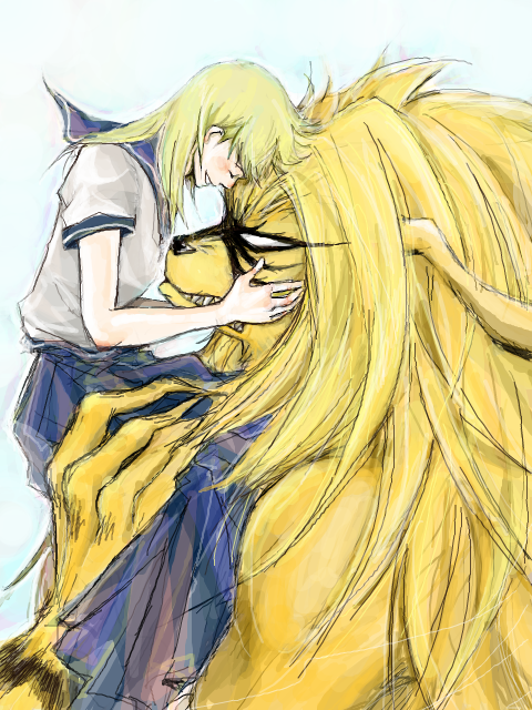tora and inoue mayuko (ushio to tora) drawn by imarin