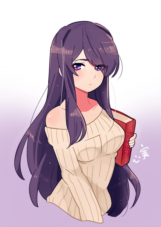 yuri (doki doki literature club) drawn by kokomi_(aniesuakkaman)