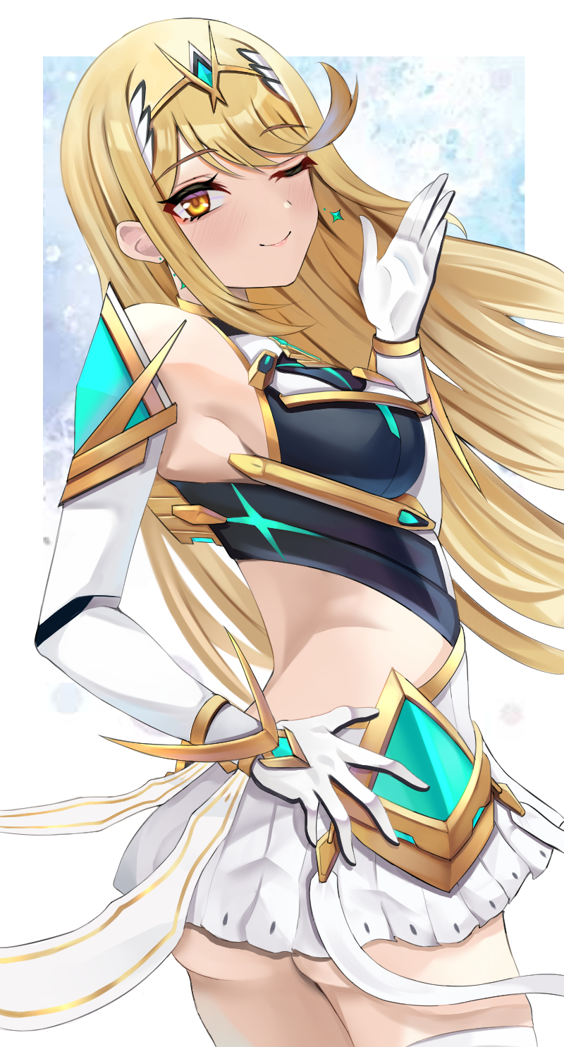 mythra (xenoblade chronicles and 1 more) drawn by kyaro_(wanu_14)