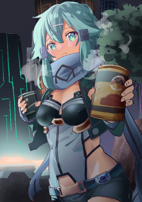 sinon (sword art online) drawn by yumiya_man