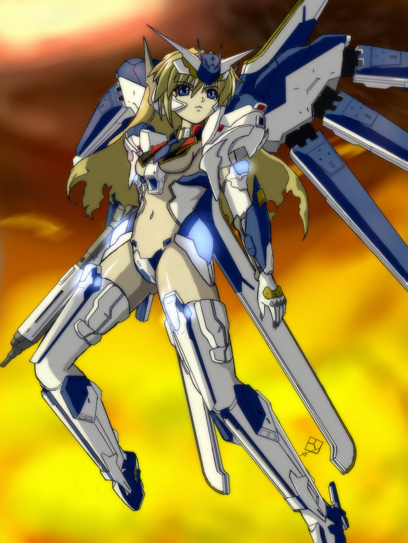 mu-12 and hi-nu gundam (gundam and 3 more) drawn by ryou_(n1091)