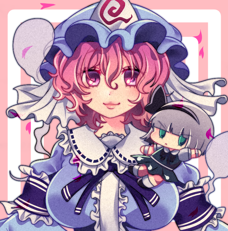 konpaku youmu and saigyouji yuyuko (touhou) drawn by tsugomori_(remilia0398)
