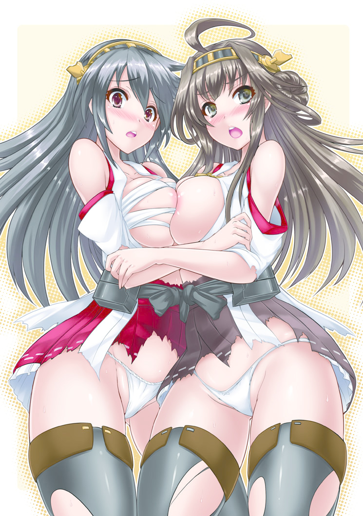 kongou and haruna (kantai collection) drawn by nekoi_hikaru