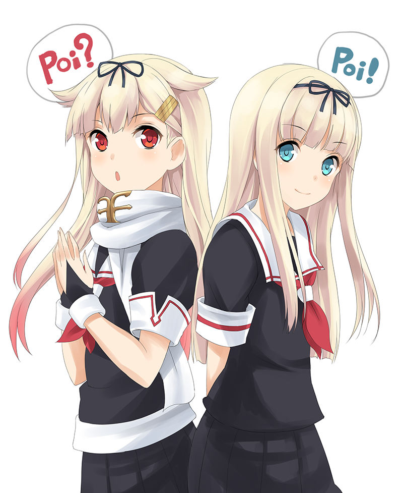 yuudachi and yuudachi kai ni (kantai collection) drawn by gale_kawaii