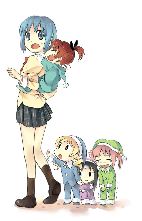 akemi homura, kaname madoka, miki sayaka, sakura kyoko, and tomoe mami (mahou shoujo madoka magica) drawn by dddoochi1