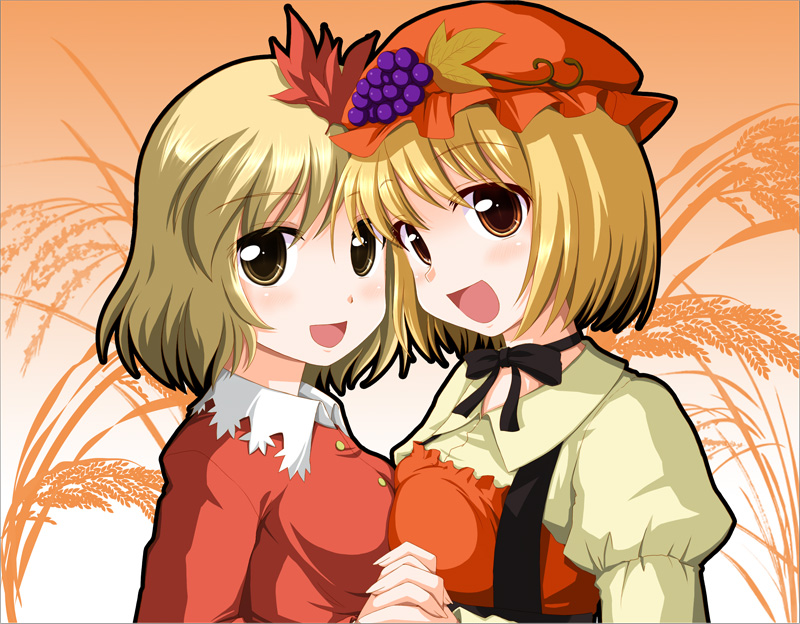 aki minoriko and aki shizuha (touhou) drawn by kinagi_yuu