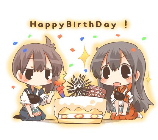 kaga and akagi (kantai collection) drawn by rebecca_(keinelove)