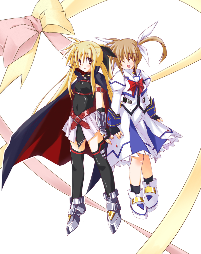 fate testarossa and takamachi nanoha (lyrical nanoha and 2 more) drawn by mizuno_minato