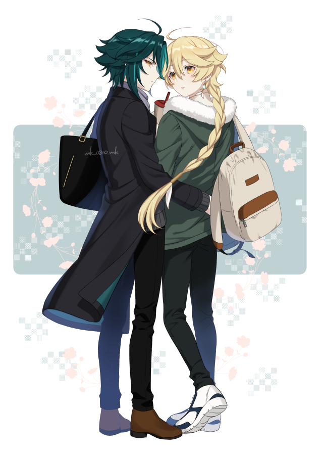 aether and xiao (genshin impact) drawn by ar_(rikuesuto)