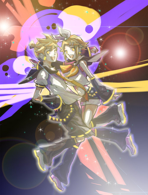 kagamine rin and kagamine len (vocaloid) drawn by qqpp_(dob)