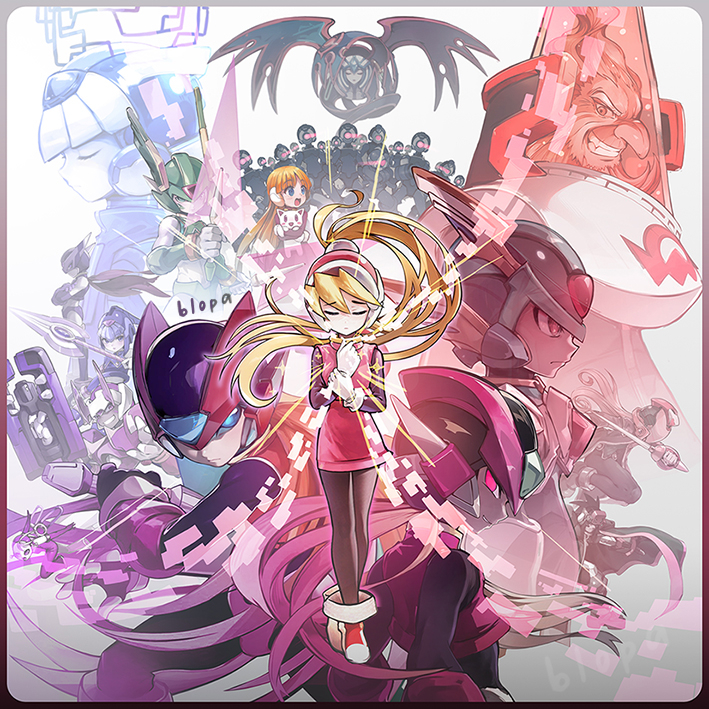zero, x, zero(z), fairy leviathan, cyber elf x, and 12 more (mega man and 4 more) drawn by blopa-inf