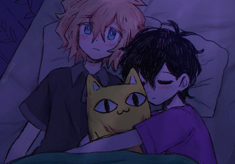 sunny and basil (omori) drawn by yuilu_(yuiluqqq)