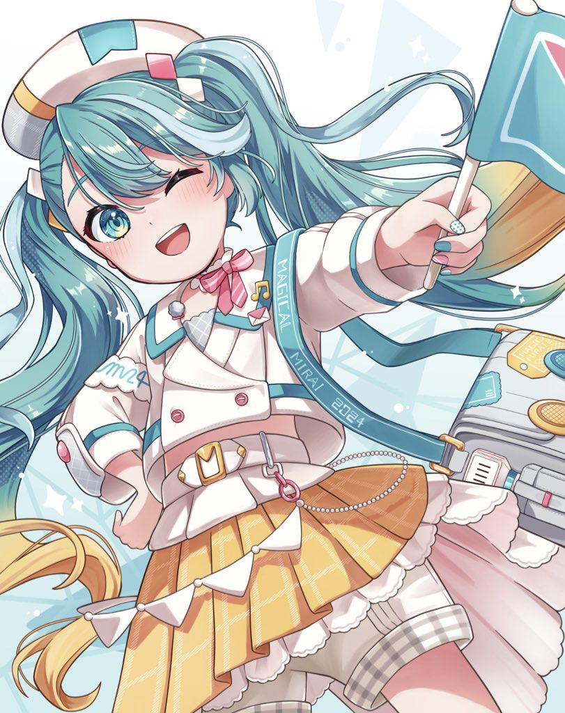 hatsune miku and magical mirai miku (vocaloid and 1 more) drawn by nekoneko_(nekohoshi_neko)