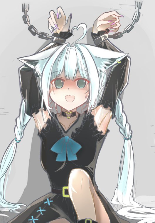 shirakami fubuki and white burinyan (hololive) drawn by uguisu_(uguwish)