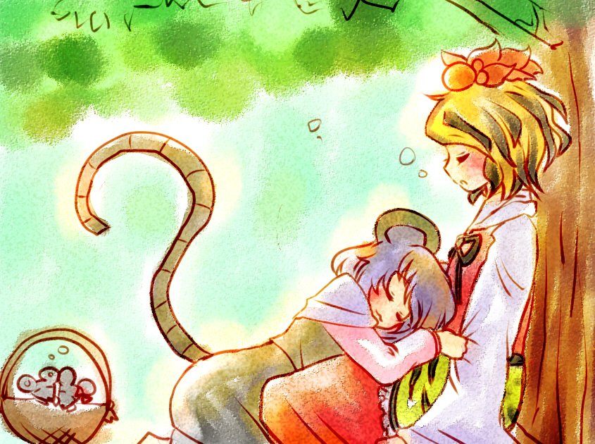 nazrin and toramaru shou (touhou) drawn by mana_(tsurubeji)
