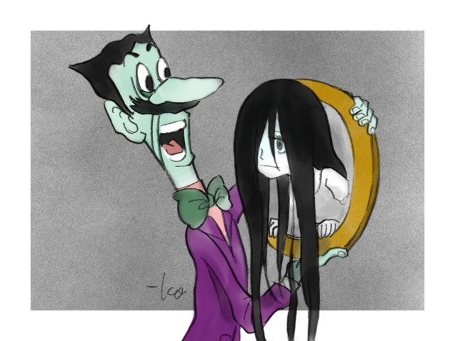 yamamura sadako and dan backslide (the ring and 2 more) drawn by takeuchi_kou