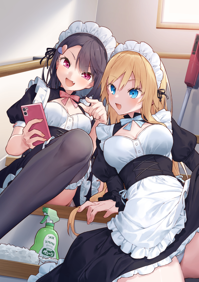 munakata hinano and itou chieri (original) drawn by tokuno_yuika