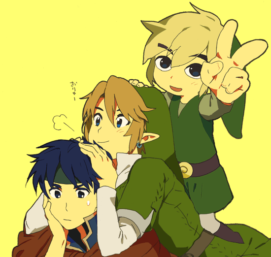 link, ike, and toon link (fire emblem and 3 more) drawn by uichi