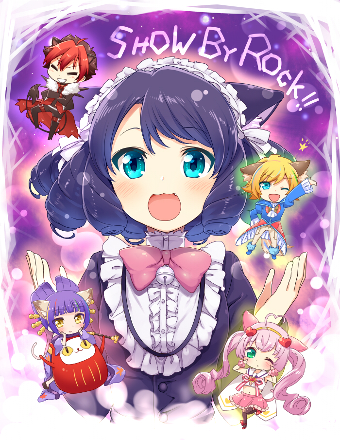 cyan, rosia, darudayu, shu zo, and crow (show by rock!!) drawn by mitsuki_meia