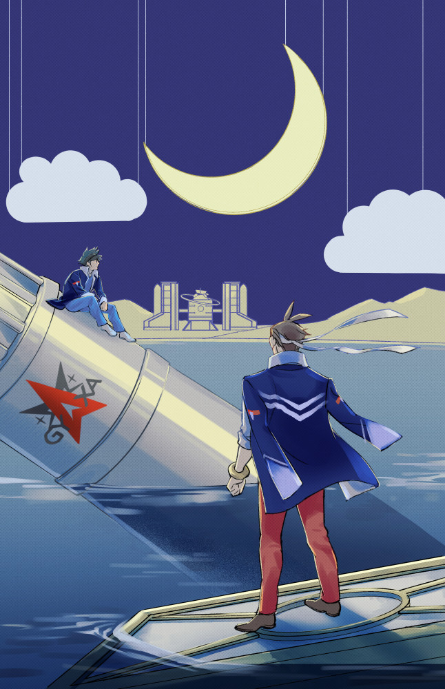 apollo justice and clay terran (ace attorney and 1 more) drawn by nekowosuu