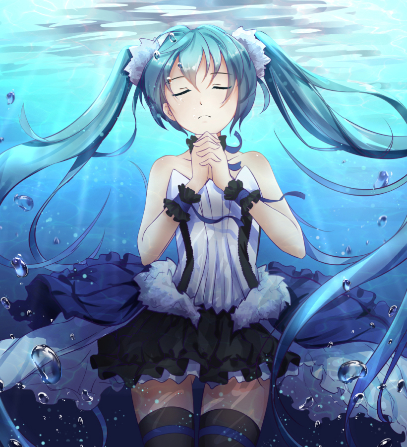 hatsune miku (vocaloid and 2 more) drawn by byakuya_reki