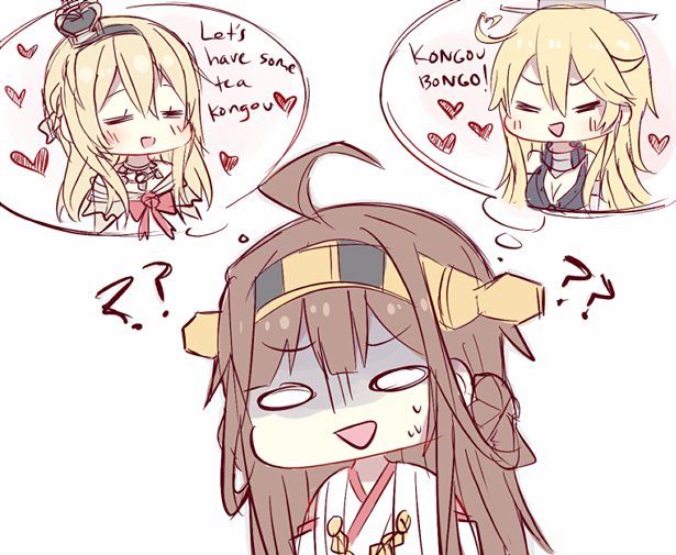 kongou, iowa, and warspite (kantai collection) drawn by kvlen