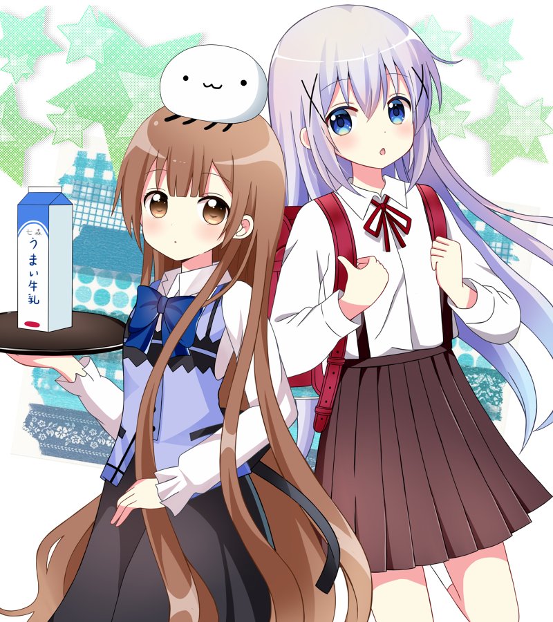 kafuu chino, oomuro hanako, and namori (gochuumon wa usagi desu ka? and 1 more) drawn by ryoutan