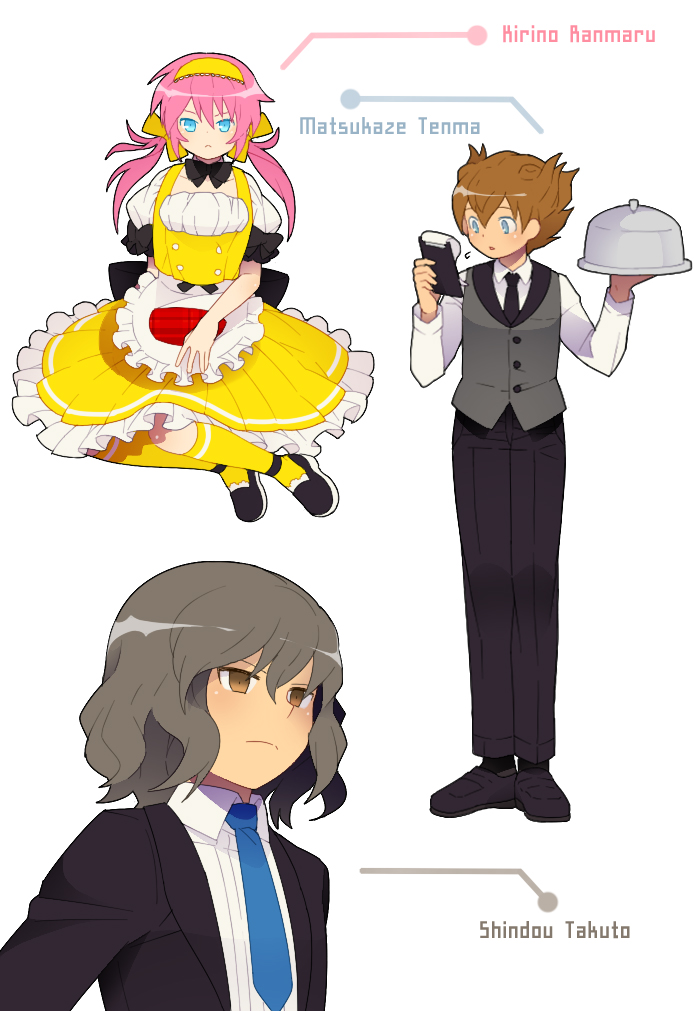 kirino ranmaru, shindou takuto, and matsukaze tenma (inazuma eleven and 1 more) drawn by hakusai_(tiahszld)