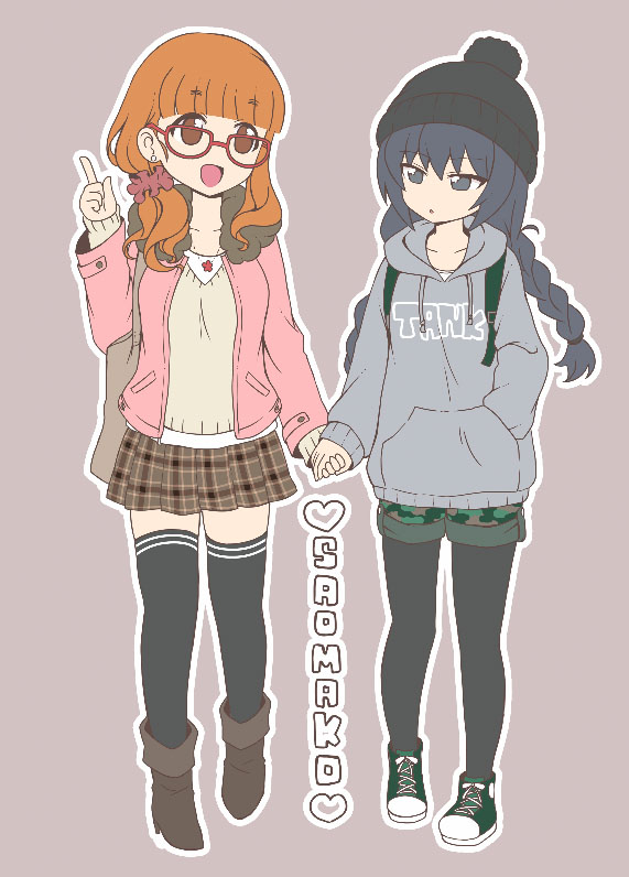takebe saori and reizei mako (girls und panzer) drawn by parda_siko