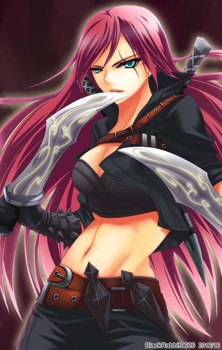 katarina (league of legends) drawn by rokugatsu_no_usagi