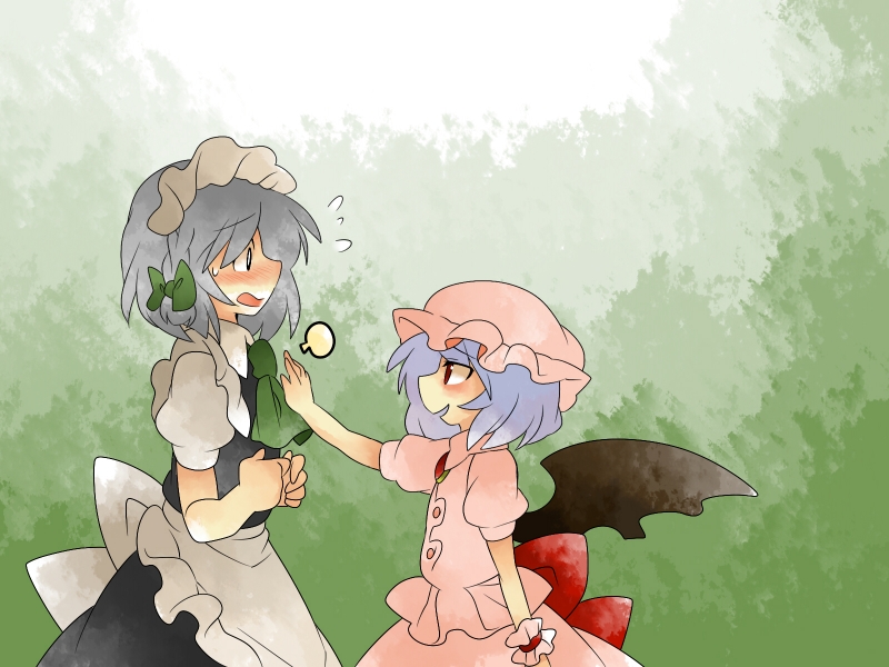 remilia scarlet and izayoi sakuya (touhou) drawn by hammer_(sunset_beach)